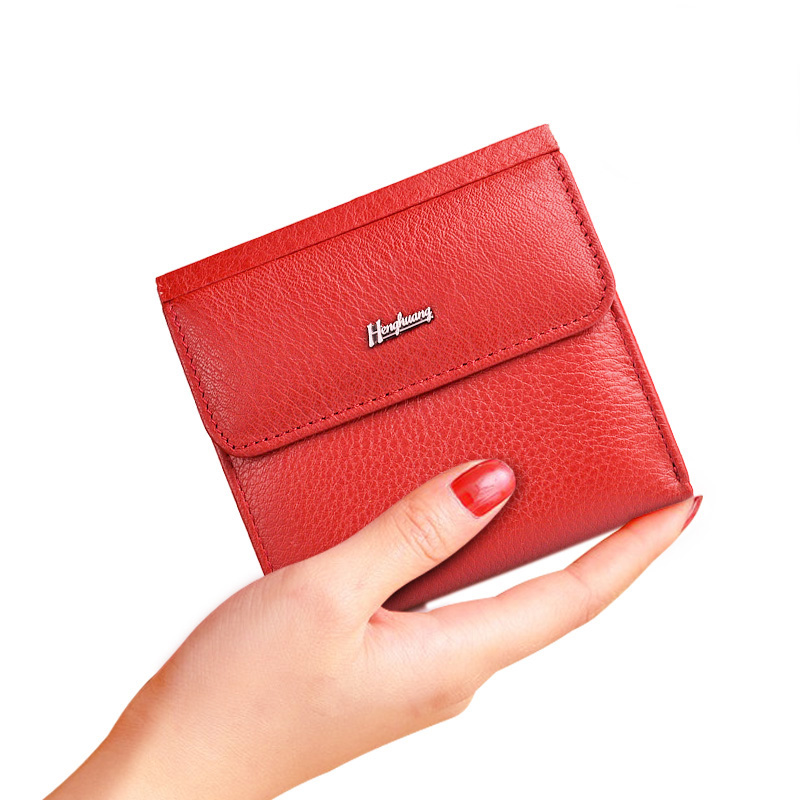 HH Mini Genuine Leather Women's Wallet Small Luxury Female ID Card Holder Wallets Slim Cow Leather Ladies Money Bag Coin Purses