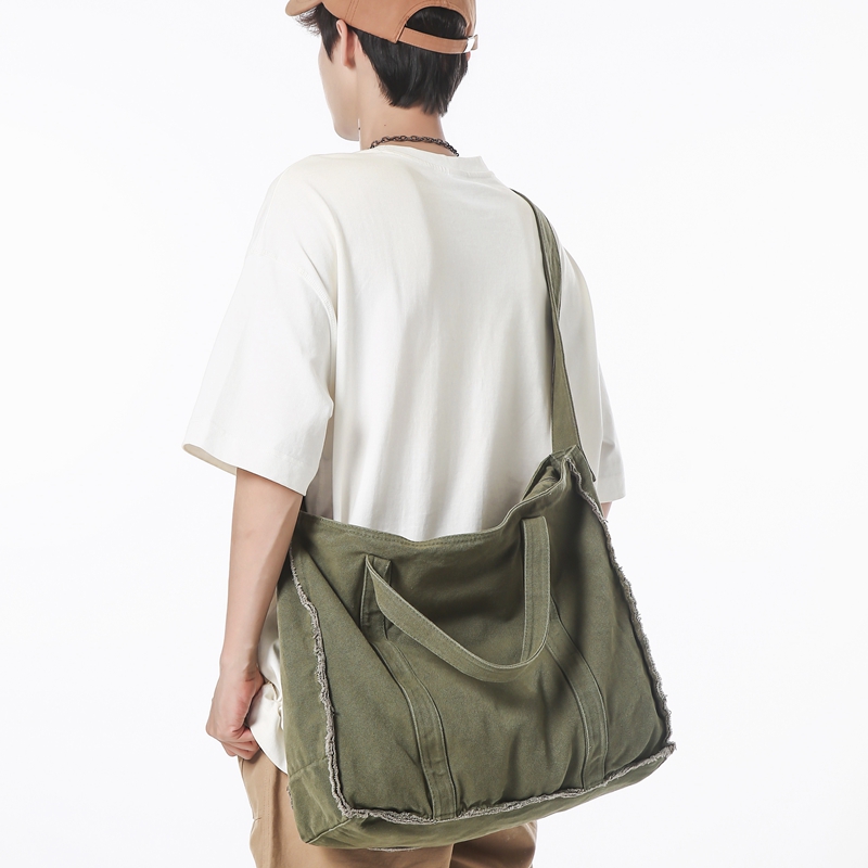Large Capacity Canvas Shoulder Bag For Women Men College Student Leisure Crossbody Bag Schoolbag Female Travel Tote Shopping Bag