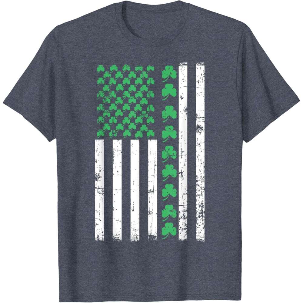 T shirt Mens American Flag St Patricks Day Vintage Irish Lucky T-Shirt shirts tshirt graphic tee Casual tops summer clothes Short sleeve Free shipping