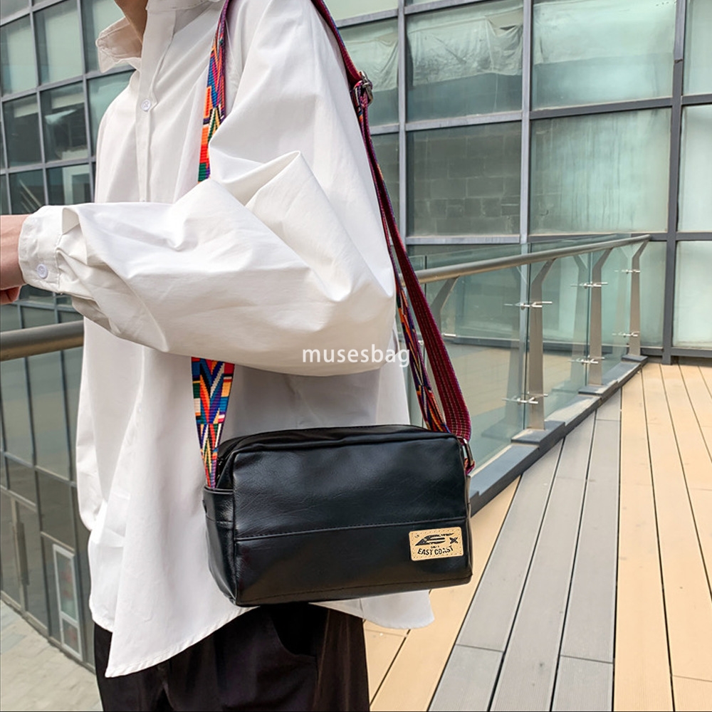 Trendy men's ribbon shoulder bag casual Japanese and Korean men's bag crossbody bag sports men's and women's mobile phone small sq