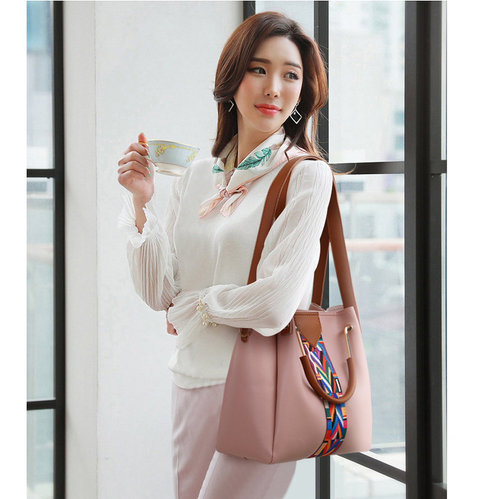 New Fashion Four-piece Casual Tote Fashion Shoulder Bag Lady PU Soft Crossbody Bag Handbags Messenger Bag Bucket Bag