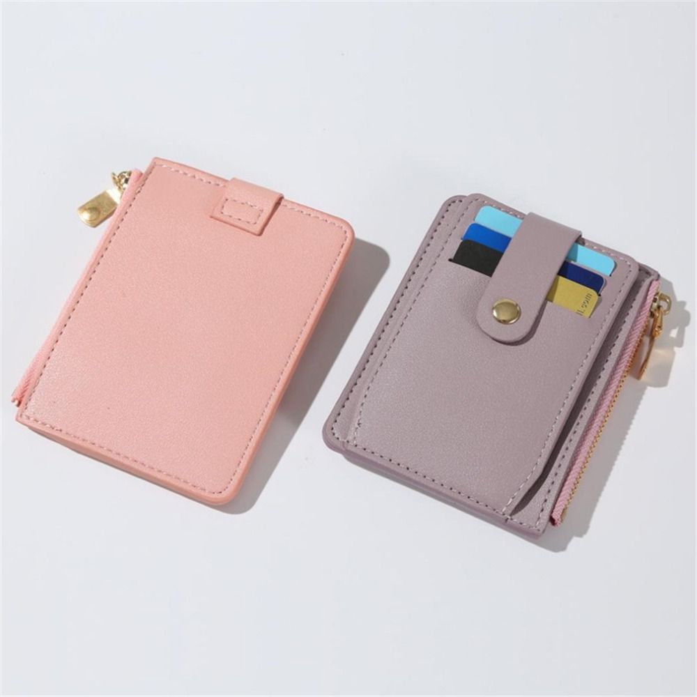 Fashion PU Leather Wallet With Coin Pocket Credit ID Card Holder Small Money Bag Zipper Coin Purse For Women Men