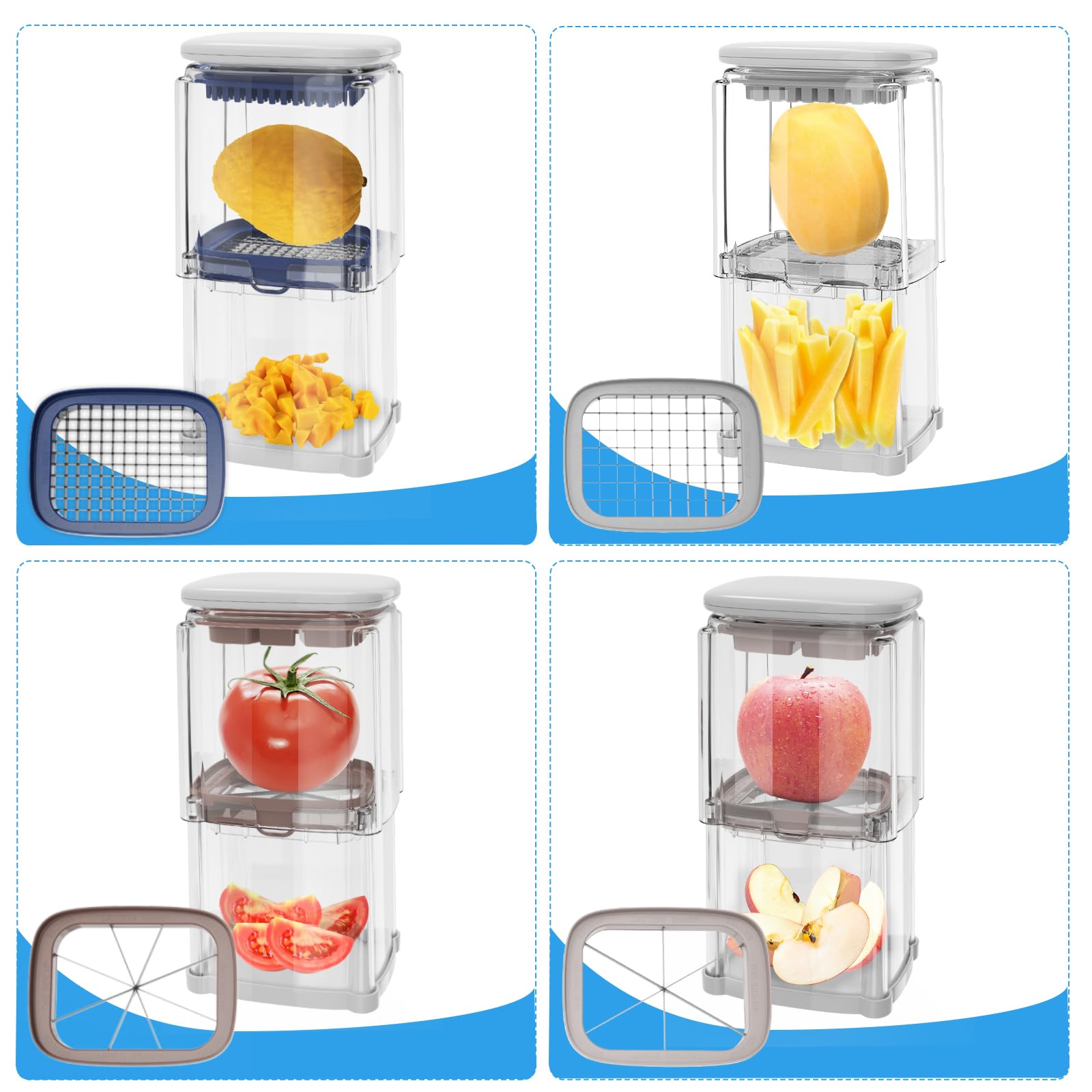 French fries four in one food cutting box, French fries are cut into potato chunks