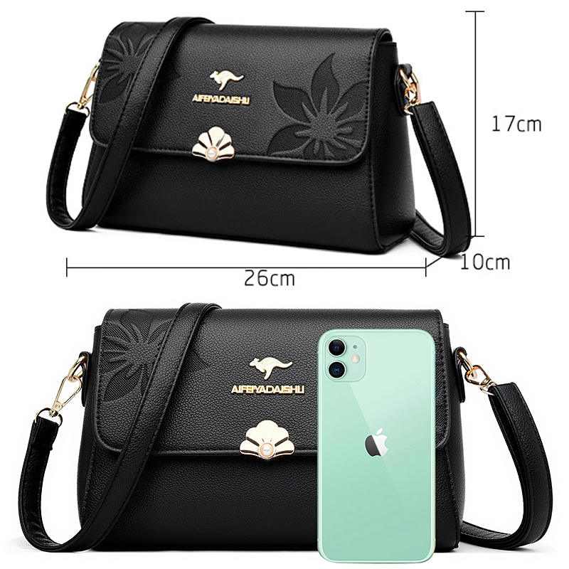 Fashionable Printed Decorative Shoulder Bags With 100% Top Layer Cowhide Women's Crossbody Bags Luxury Designer Brand Handbag