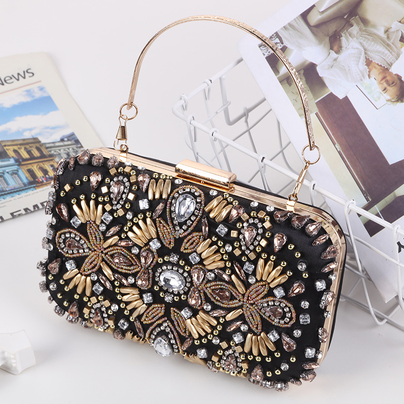 New Rhinestone Dinner Bag Water Diamond embellishment Handheld Bag Handmade Bridal Evening Dress Bag Bridesmaid Storage Bag