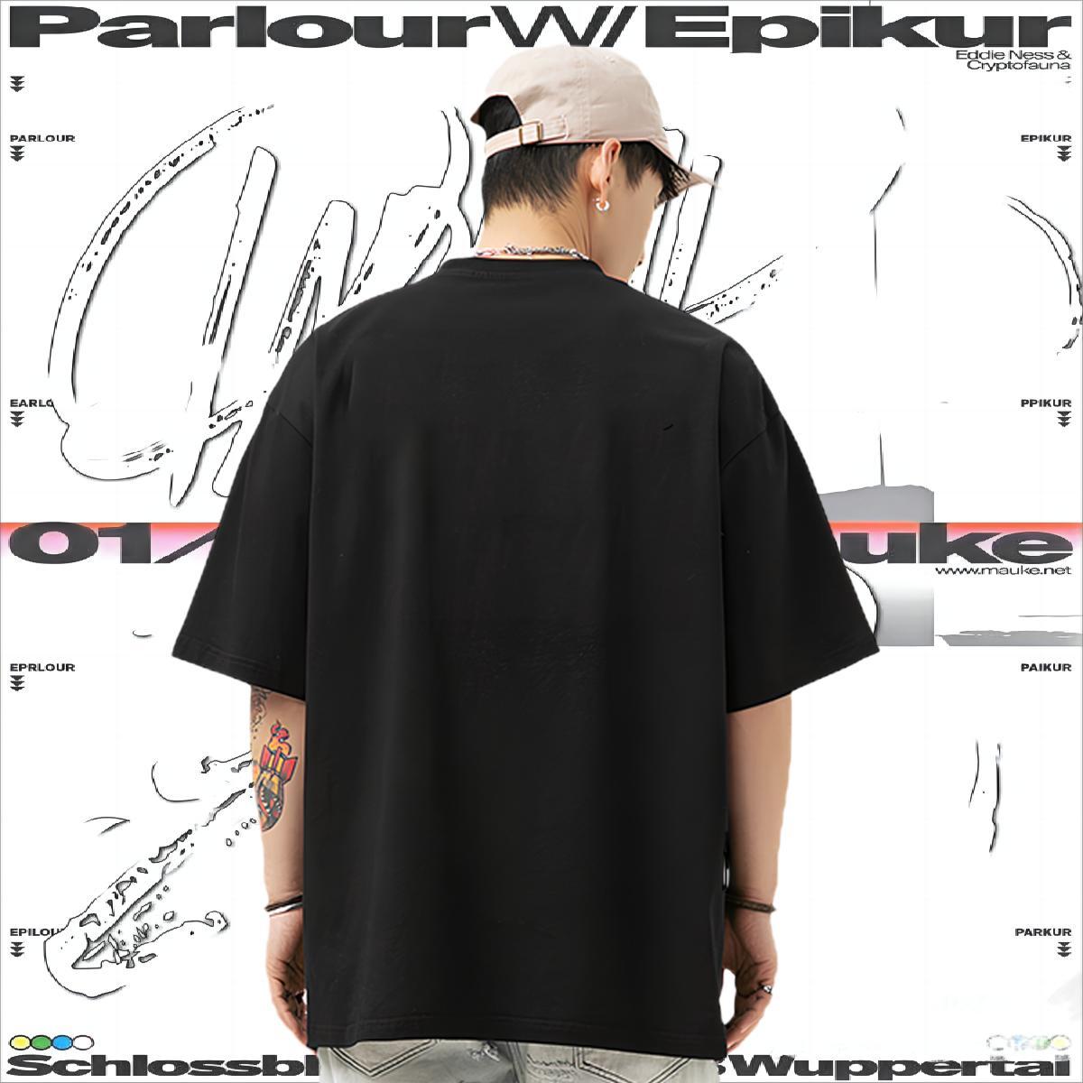 2024 DIY T-Shirts 230g Cotton Street Casual Tee Shirt Crew Neck Brand Mens Tshirts DIY Logo Oversized
