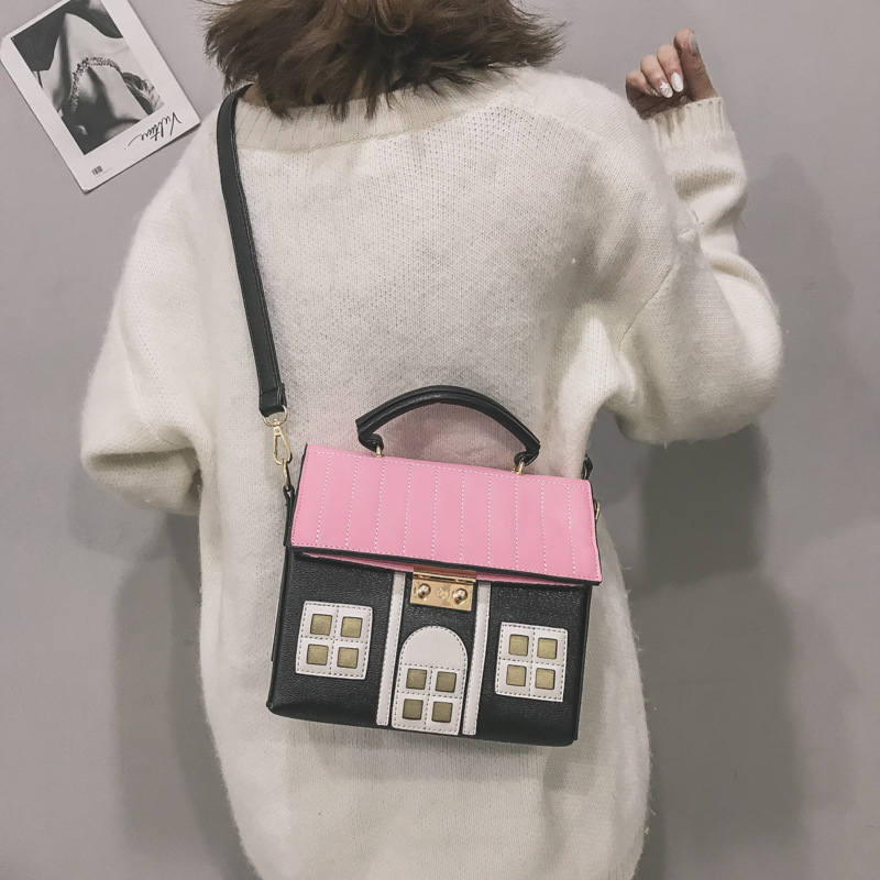 Weysfor Fashion Cute House Design Pu Leather Crossbody Bag for Women Purses Handbags Shoulder Bag Female Tote Bag Designer Bag