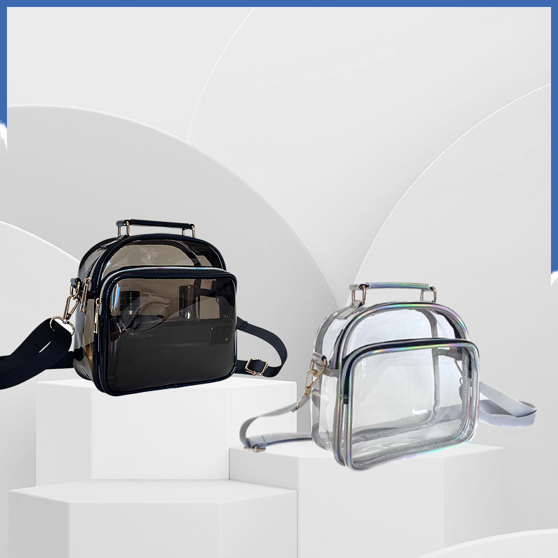 Transparent Bag Fashion Jelly Handbag Women Pvc Shoulder Bag Personalized Versatile Cross-body Sequin Color Purses and Handbags