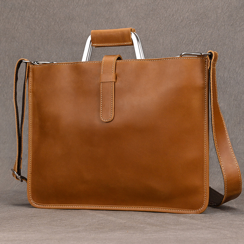 Free Shipping Vintage Style Handbags For Men2025 Designer Slim Briefcase Shoulder Bag Genuine Leather Men's Working Tote Designer Bag Luxury Bag 
