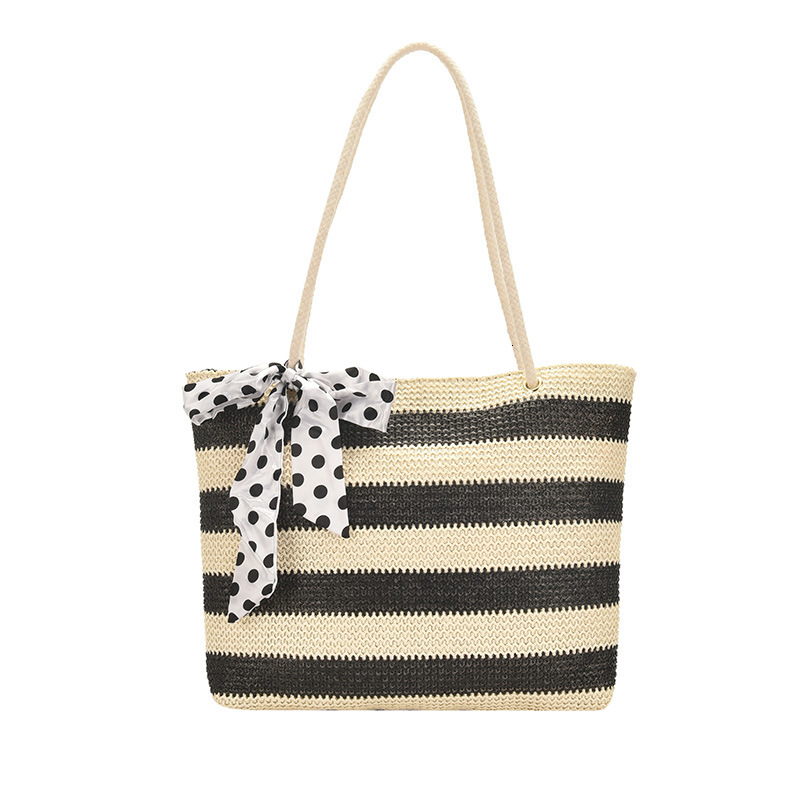 Summer fashion woven women 2024 new casual handbag versatile shoulder for class hand-held tote bag H82#23 ddmy d286