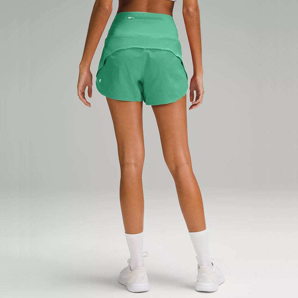 Womens High-Rise Lined Short 4" Yoga Shorts Speed Up Outfits With Exercise Fitness Wear Short Pants Girls Running Elastic Pants Sportswear