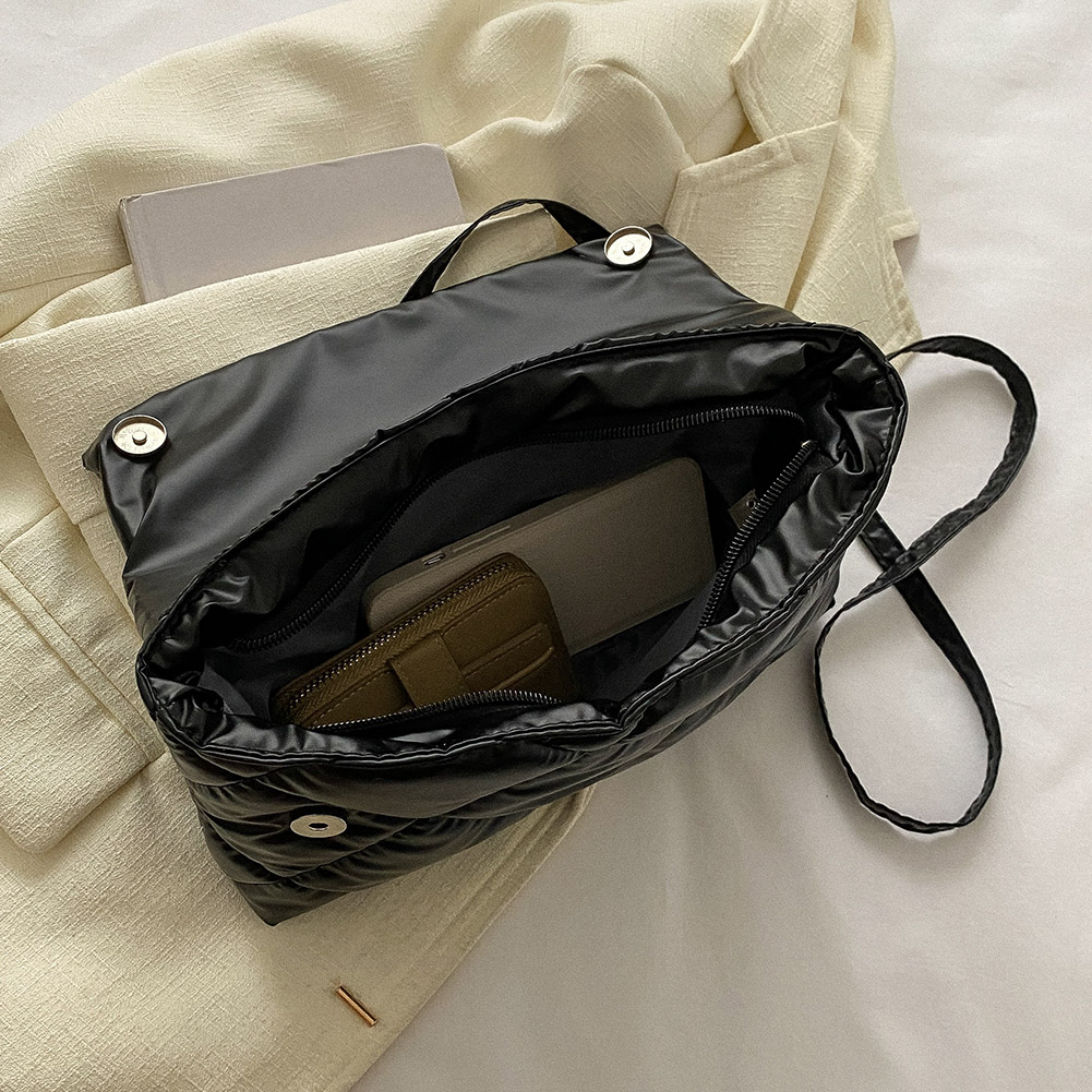 Women Shoulder Bag Large Capacity Nylon Tote Bag Fashionalbe Clutch Bag Rhombus Simple Female Commuter Handbag for Office Travel