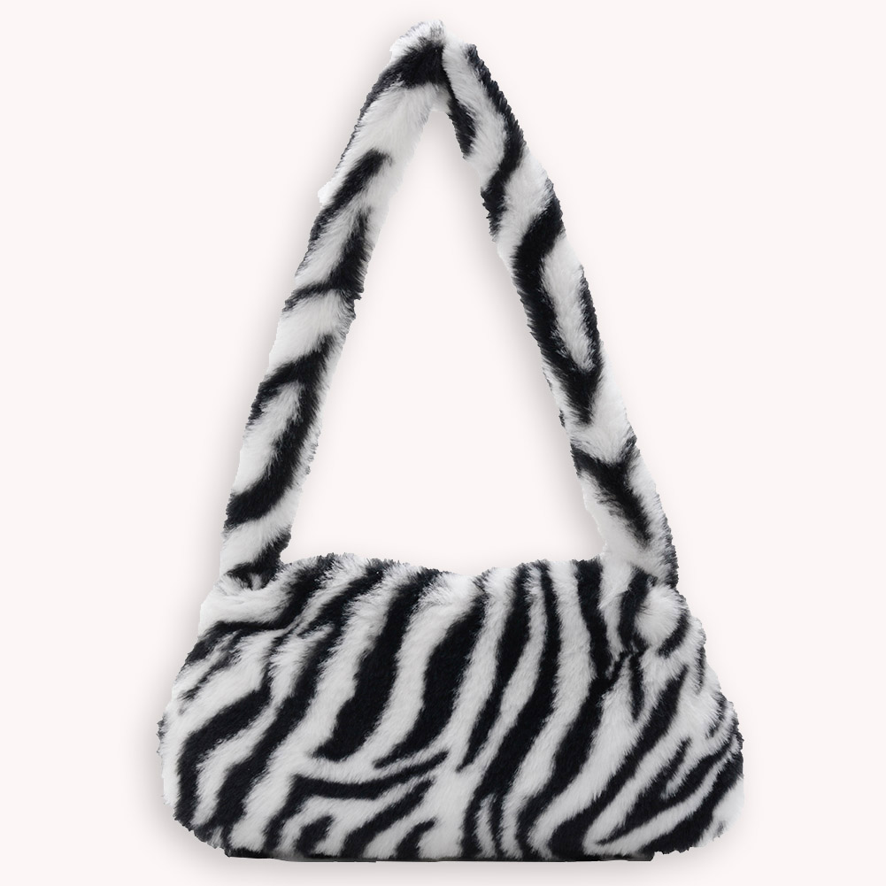 Plush Animal Pattern Underarm Bag Female Shoulder Mini Purse Lady Daily Handbags
