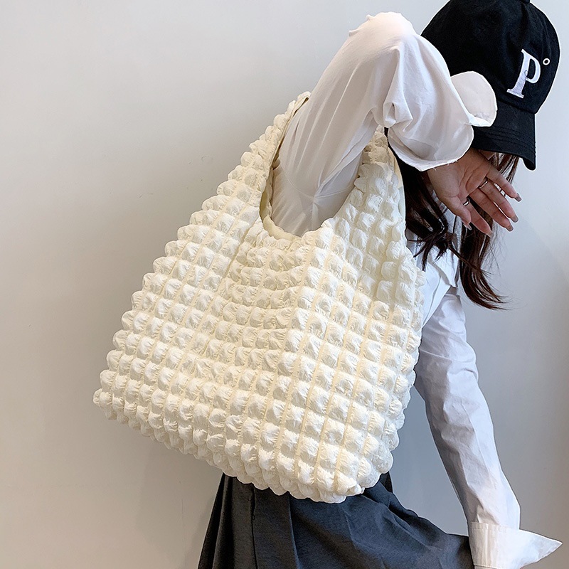 Women Fashion Quilted Shoulder Bag Space Cotton Large Capacity Handbag and Purse For Female Travel Shopping Tote Hobos Bags