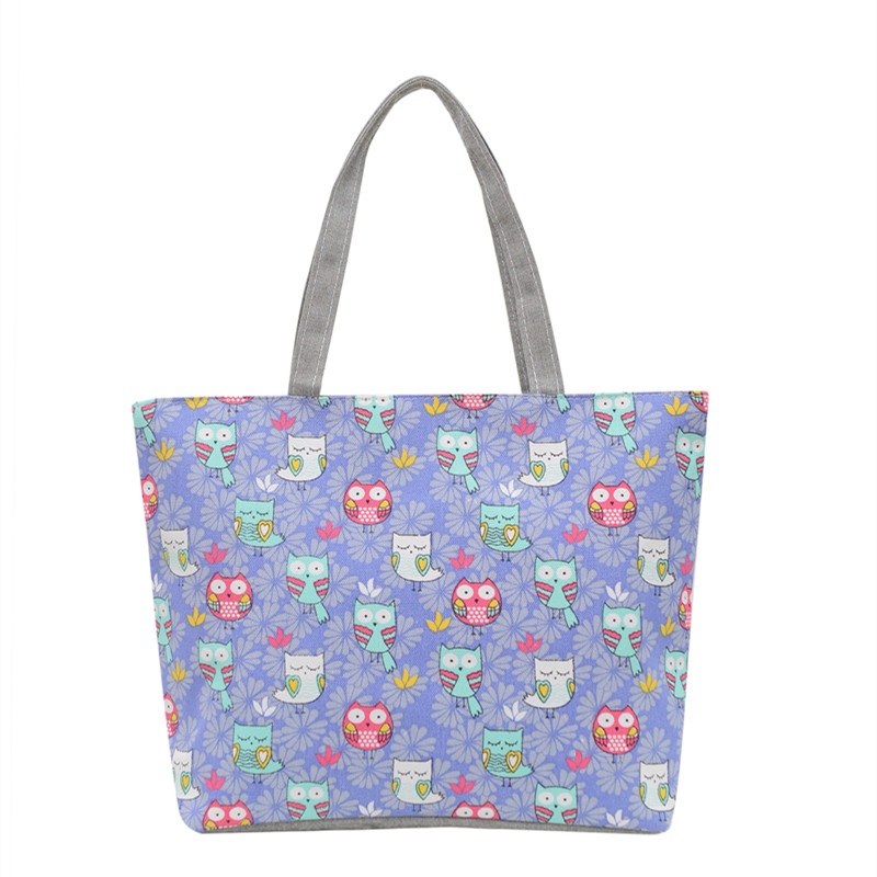 Fashion Folding Women Big Size Handbag Tote Ladies Casual Flower Printing Canvas Graffiti Shoulder Bag Beach Bolsa Feminina