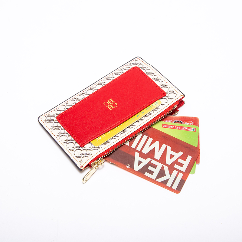 CHCH 2023 Luxury Retro Wallet Button Zipper Fashionable Classic Folding Design Textured Printing Card Holder Business Card Holde