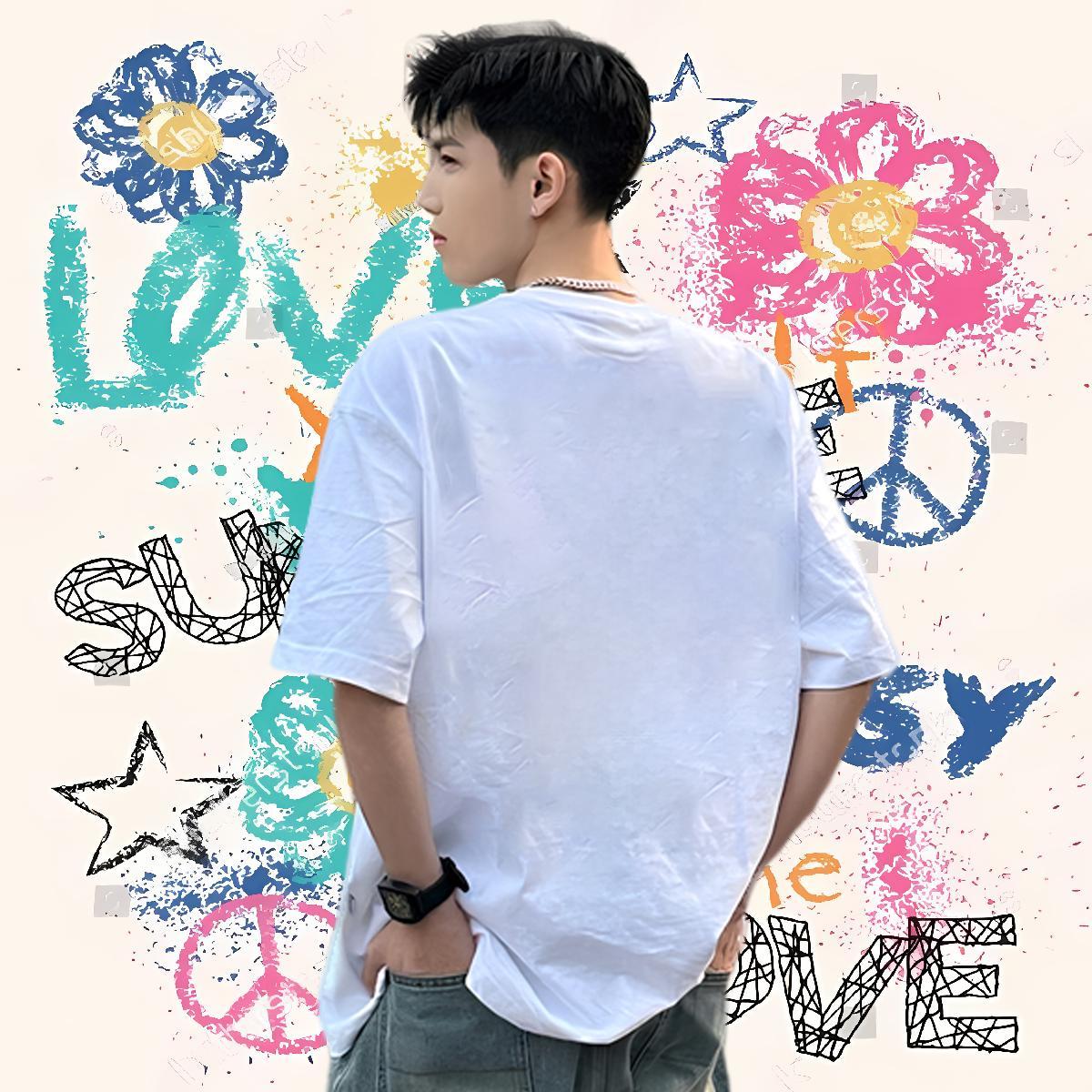 Fashion T shirt 230g 100% Cotton Street Casual Polos Round Neck Short Sleeve Classic Men Clothes T-Shirt Black Oversized