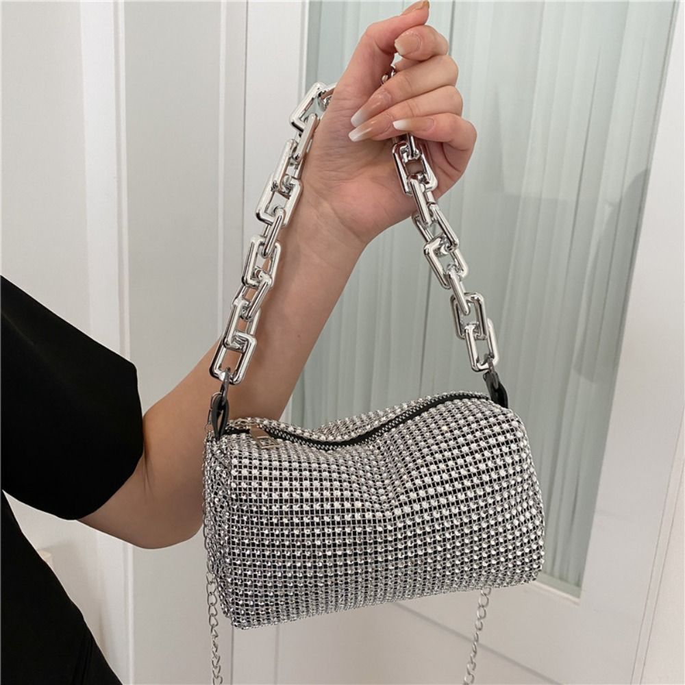 Bling Diamond Design Small Crossbody Messenger Bags for Women 2022 Summer Trend Luxury Fashion Travel Shoulder Handbags Purses
