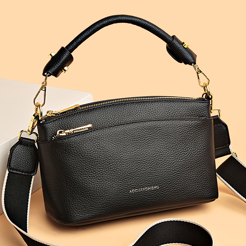 100% Cow Leather High Quality Handbag Purse Women Bag Trend Luxury Designer Shoulder Crossbody Sac Ladies Branded Fashion Totes