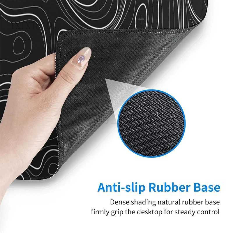 Black And White Contours Mouse Pad Gamer XL Large New Home Mousepad XXL keyboard pad Office Non-Slip Computer Mice PadM240802
