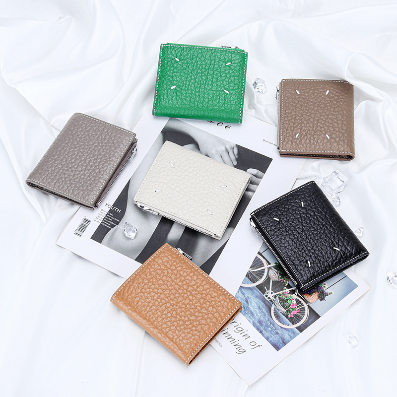 Compact Leather Wallet for Women with Multiple Card Slots Foldable Slim Design and Durable Top-Grain Leather Finish