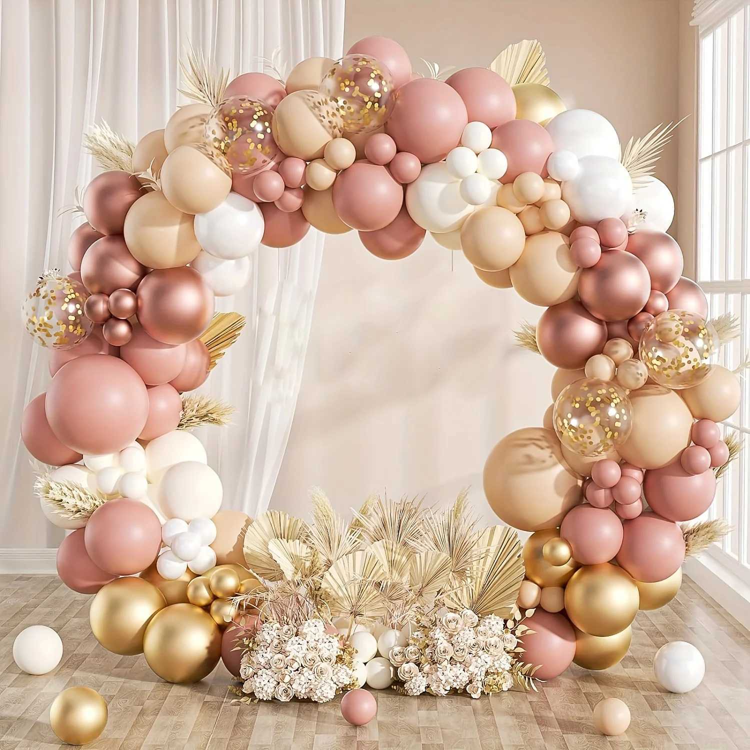 Party Balloons 112pcs Balloons Garland Arch Kit Blush Pink Nude Rose Gold Balloons for Baby Shower Wedding Birthday Party Decorations