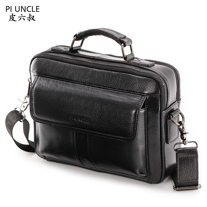 Men's Cowhide Leather Briefcase Mens Genuine Leather Handbags Crossbody Bags High Quality Luxury Business Messenger Bags Laptop