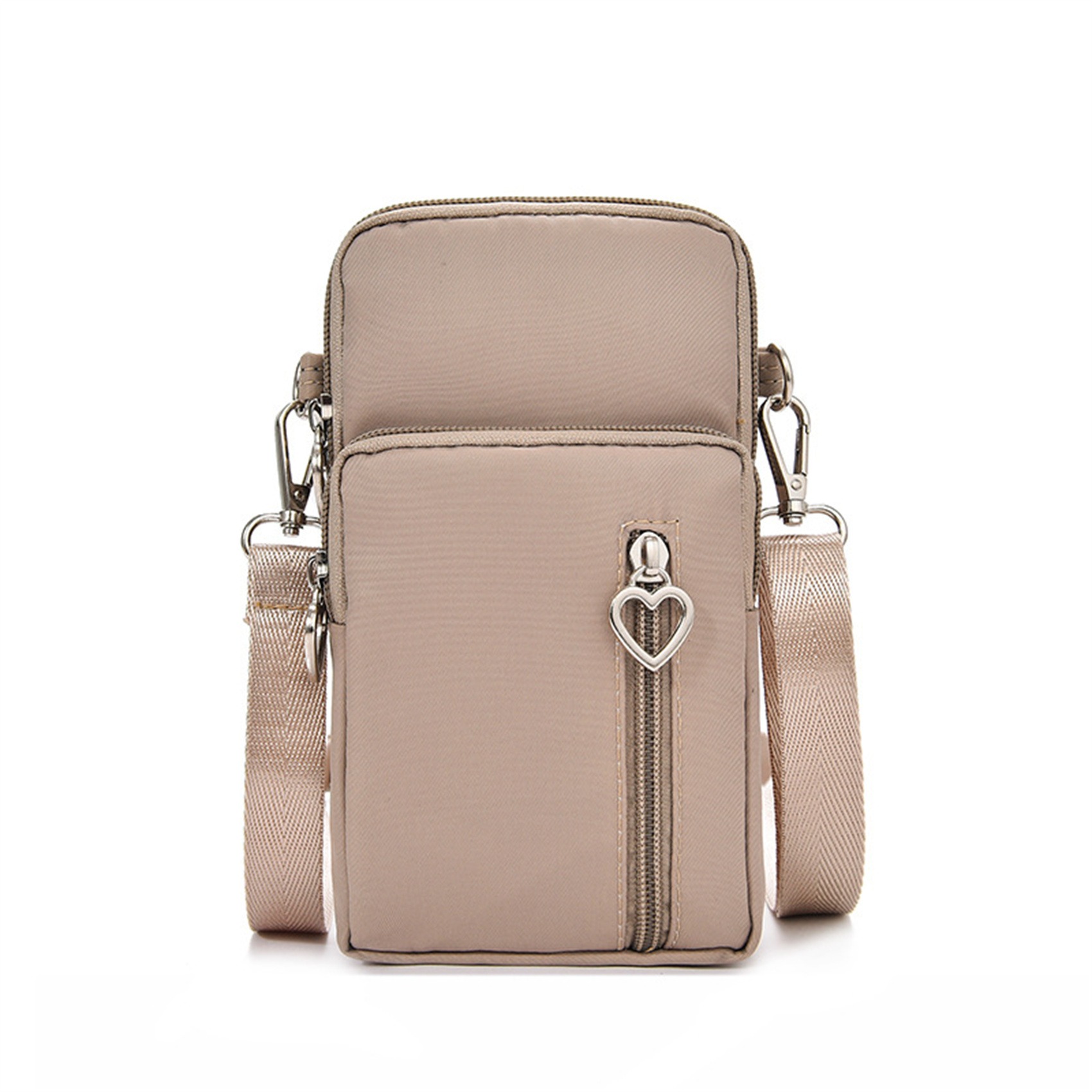 Women's Fashion Diagonal Cross Phone Bag Zipper Shoulder Bag Hanging Neck Sports Arm Bag Vertical Wallet