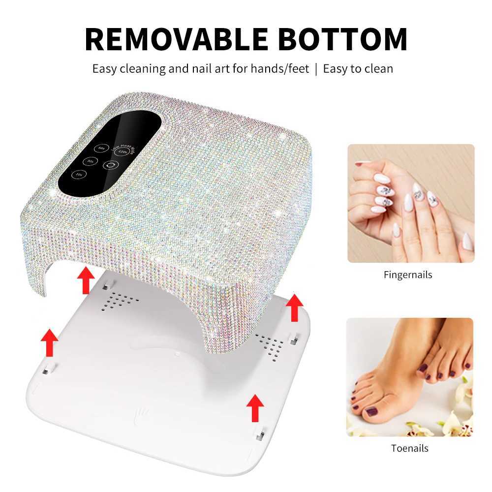 Professional Rechargeable UV LED Nail Lamp Cordless With Diamonds Design UV Dryer Machine for Nails Gel Polish Lamp for ManicureCL2400806