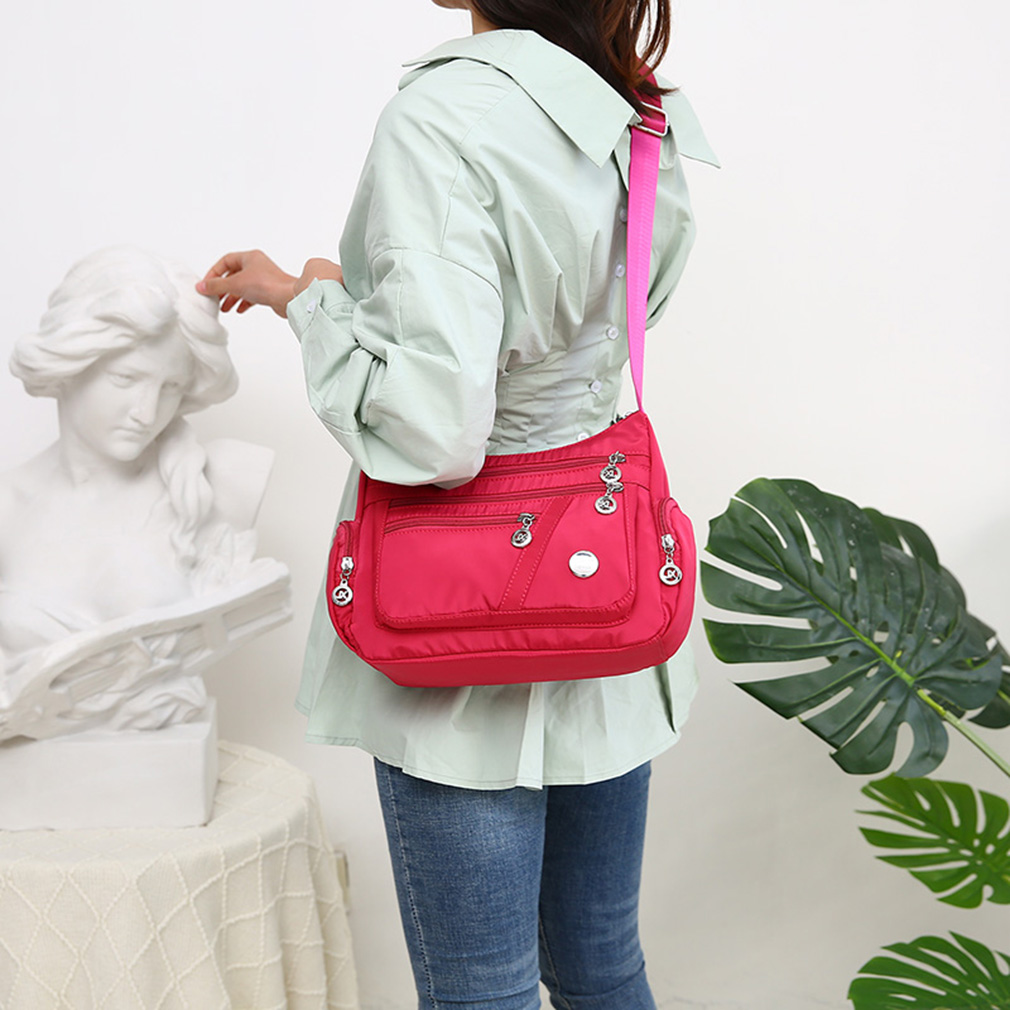 2021 Fashion Women Shoulder Messenger Bag Nylon Oxford Lightweight Waterproof Zipper Package Large Capacity Travel Crossbody Bag