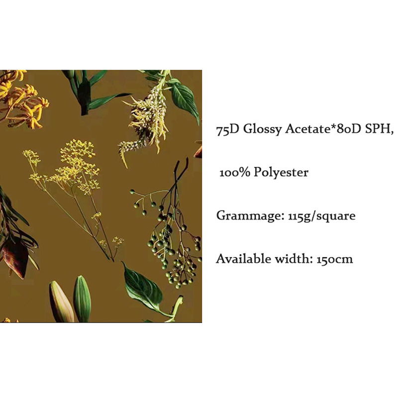 Clothing fabrics factory direct supply acetic acid woven fabric twill satin digital printing fabrics