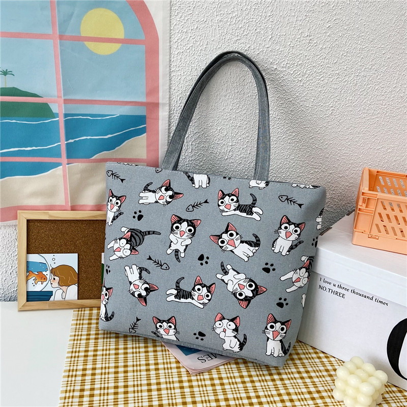 Fashion Folding Women Big Size Handbag Tote Ladies Casual Flower Printing Canvas Graffiti Shoulder Bag Beach Bolsa Feminina