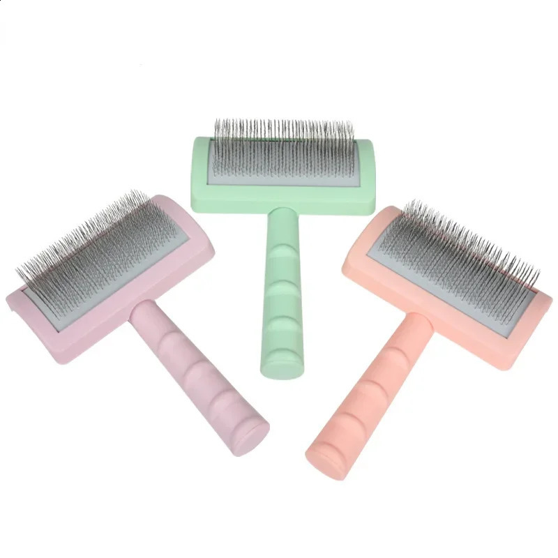 2025 new Stainless Steel Dogs Combs Massage Dog Grooming Pet Hair Remover Cleaning Tools Soft Handle Comb Brush Cat