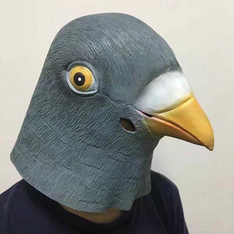 Creative Headgear Pigeon Mask Super Cute Sparrow Mask Latex Animal Headgear Green Bird Headgear Day Dove Home Party DecorXJ240802