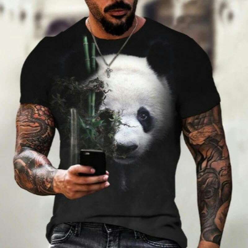 T shirt Mens Animal 3D Sunglasses Panda T-Shirt Fun Casual Fashion shirts tshirt graphic tee Casual tops summer clothes Short sleeve