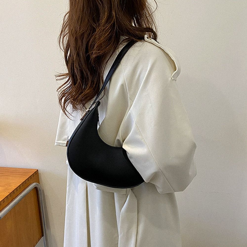 Fashion PU Leather Underarm Bags Women Clutch Handbags Single Shoulder Bag Ladies Trendy Simple Hobos Bag Female Totes