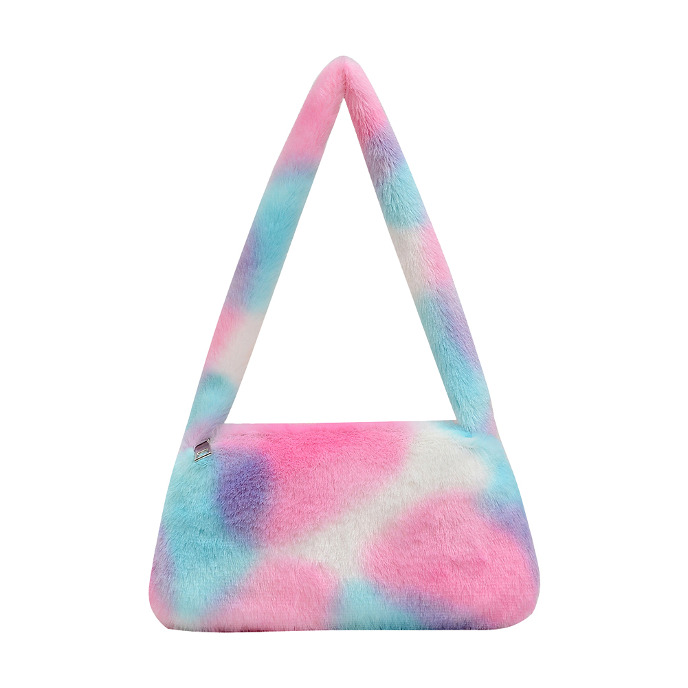 Plush Animal Pattern Underarm Bag Female Shoulder Mini Purse Lady Daily Handbags