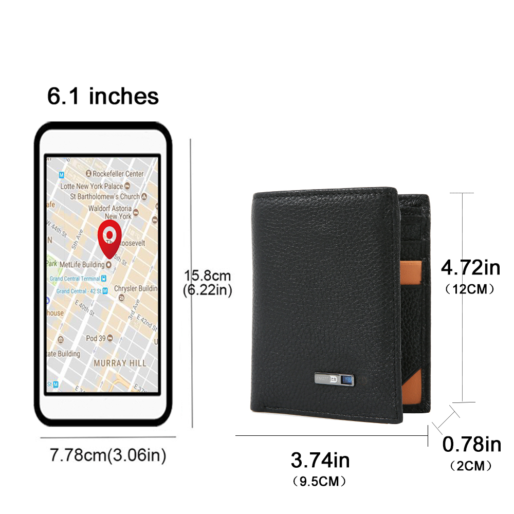 Smart Wallet Genuine Leather Men And woman wallets Male Luxury High Quality Bluetooth-compatible Anti-lost Purse