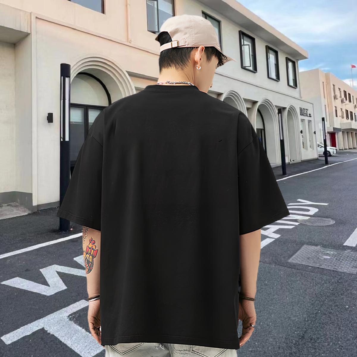 New Arrival T-Shirts 230g Pure Cotton cute Anime Printing Street Tees Short Sleeve O-Neck Soft Men Tops Tees Plus Size Custom