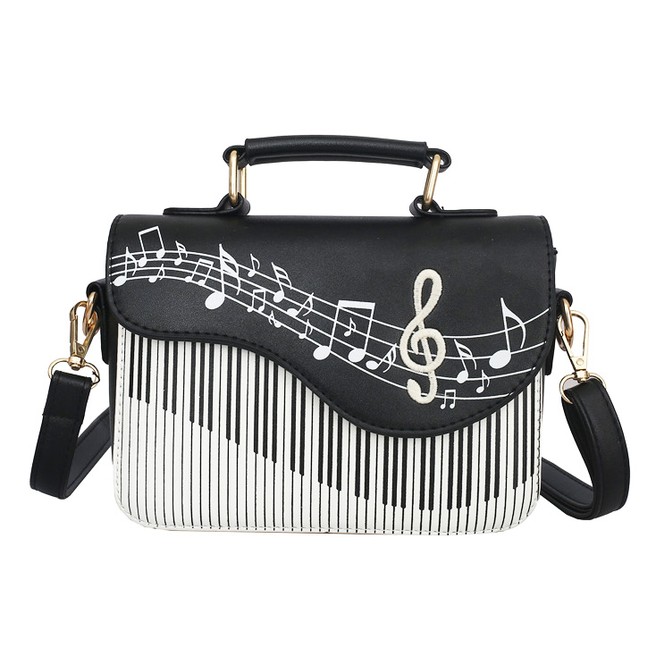 Women Shoulder Bags Piano Style Lady Bag PU Leather Music Note Handbags Casual Woman Girls Tote bags Billfold Wallet Flap Bag