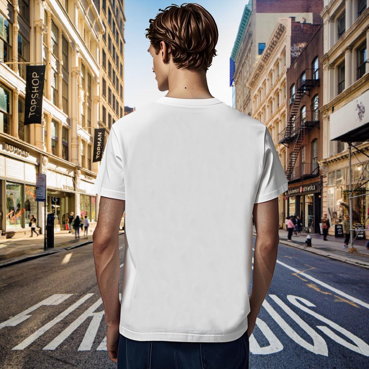 Mens T Shirts 100% Cotton 230g Geometric line Home Outdoor Round Neck Short Sleeve Skull Men Clothes T-Shirt 2024 New Wholesale Tees Shirts