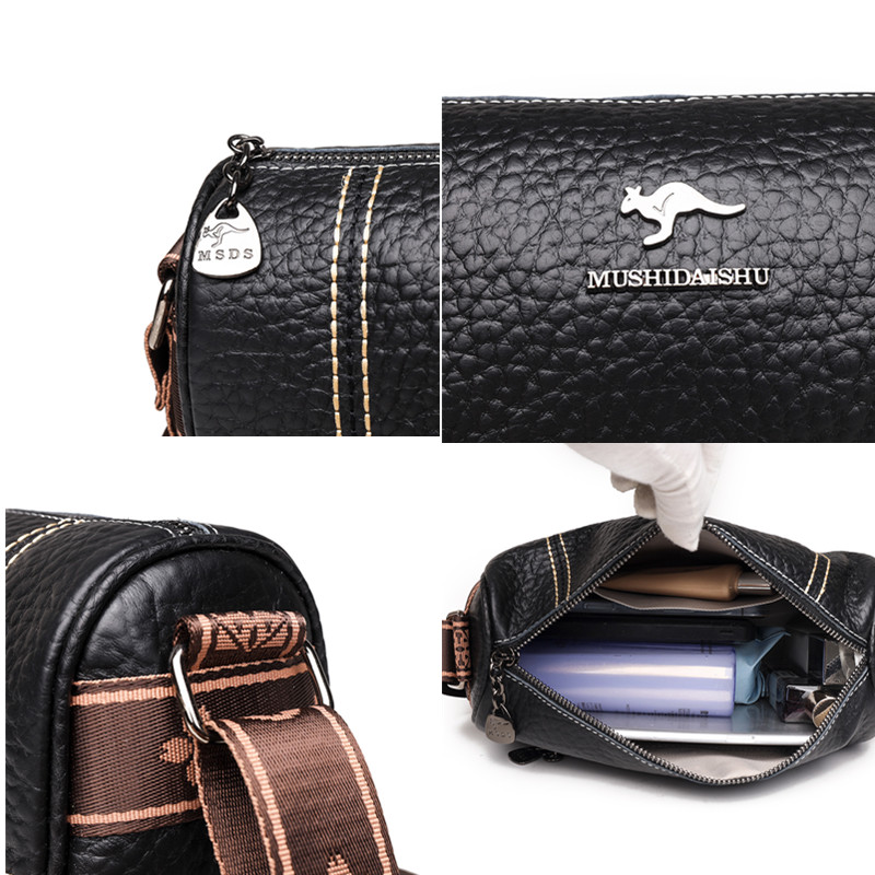 High Quality Solid Color Genuine Leather Shoulder Crossbody Bags For Women 2023 Cow Leather Ladies Handbags Female Fashion Tote