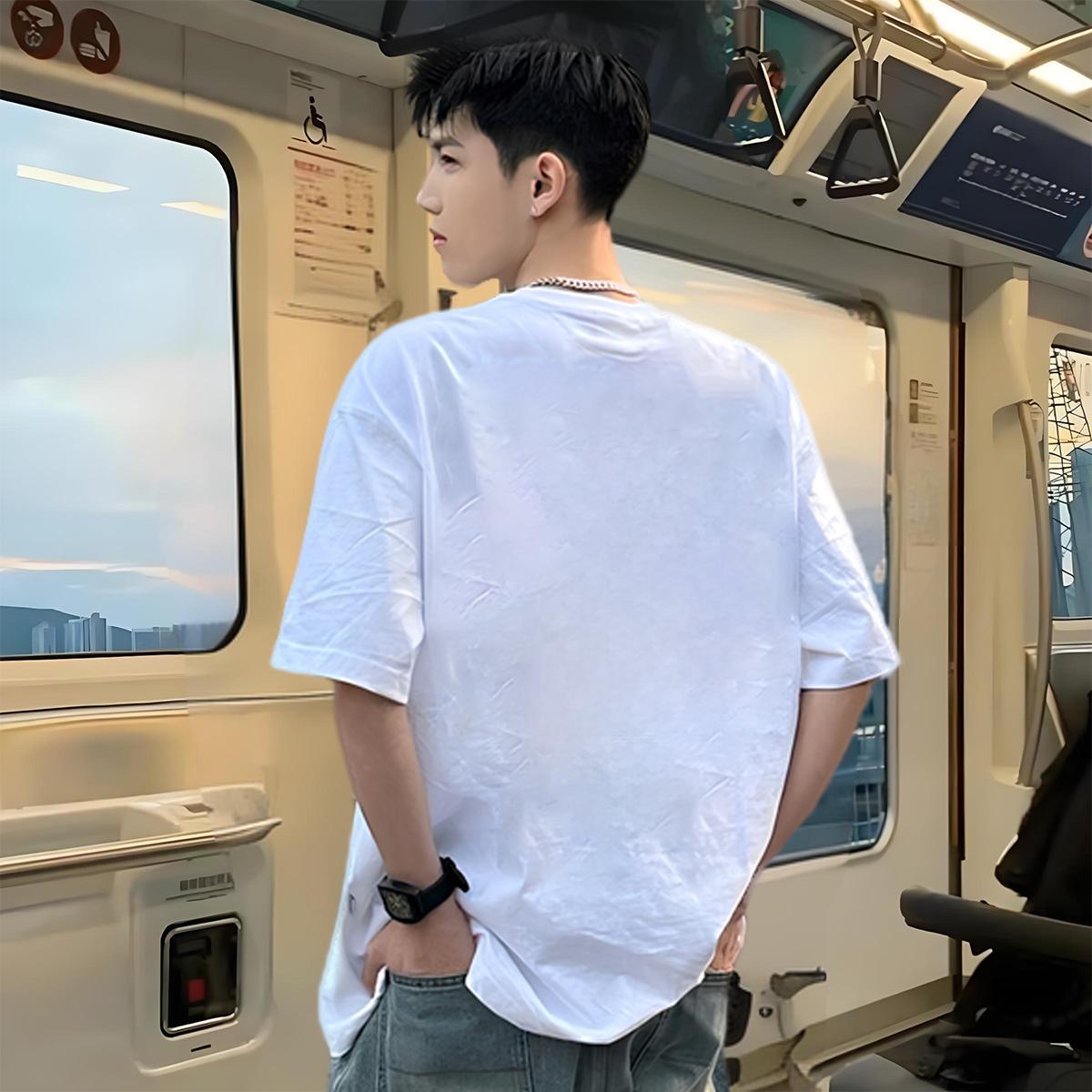 Fashion New T-Shirts for Men 230g 100% Cotton eagle Anime Printing Street Tops Crew Neck Breathable Free Shipping Men Tops Tees White Plus Size
