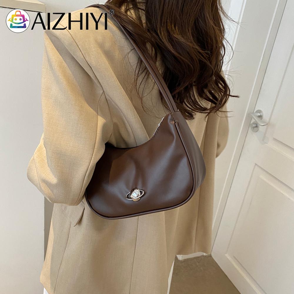 Women Small Shoulder Bags Zip Closure Fashion Mini Purse Vintage Under The Arm Purse Lightweight Solid Purse Clutch
