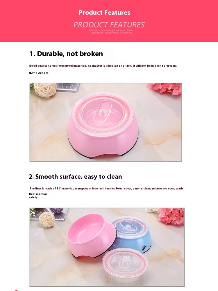 Multipurpose Cat Food & Water Dishes Easy Clean Non-Toxic Dog Bowls