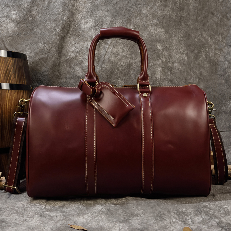 Newsbirds True Leather Travel Duffle Bag Weekender Bag Men Women Luggage Bags Large Capacity Handbags Men bags for flights
