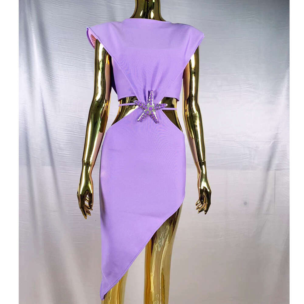 New womens Fashion hollowed out irregular starfish bandage dress socialite party dress short skirt