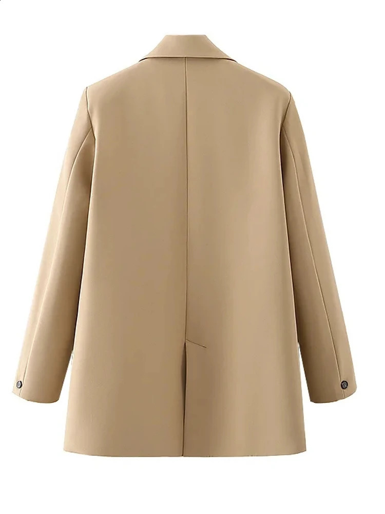 TRAF Womens Black Michelin Color Card Blue Grey Coat Fashion Office Clothing Jacket 240827