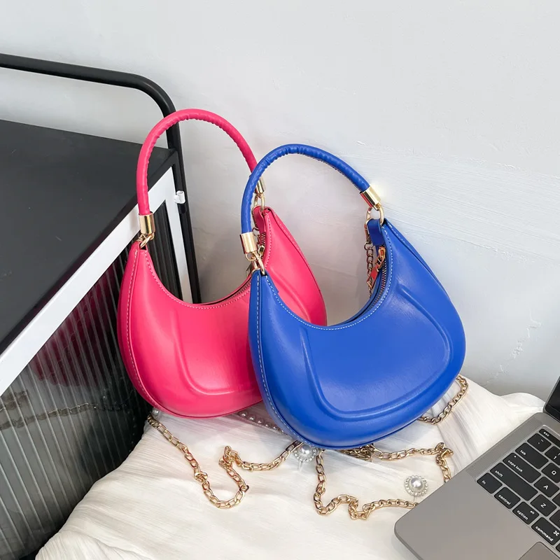 Woman Hobo Bag Luxury Design New Vintage Handbag Leather Clutch Purse Small Shoulder Bags For Woman Chain Crossbody Bags