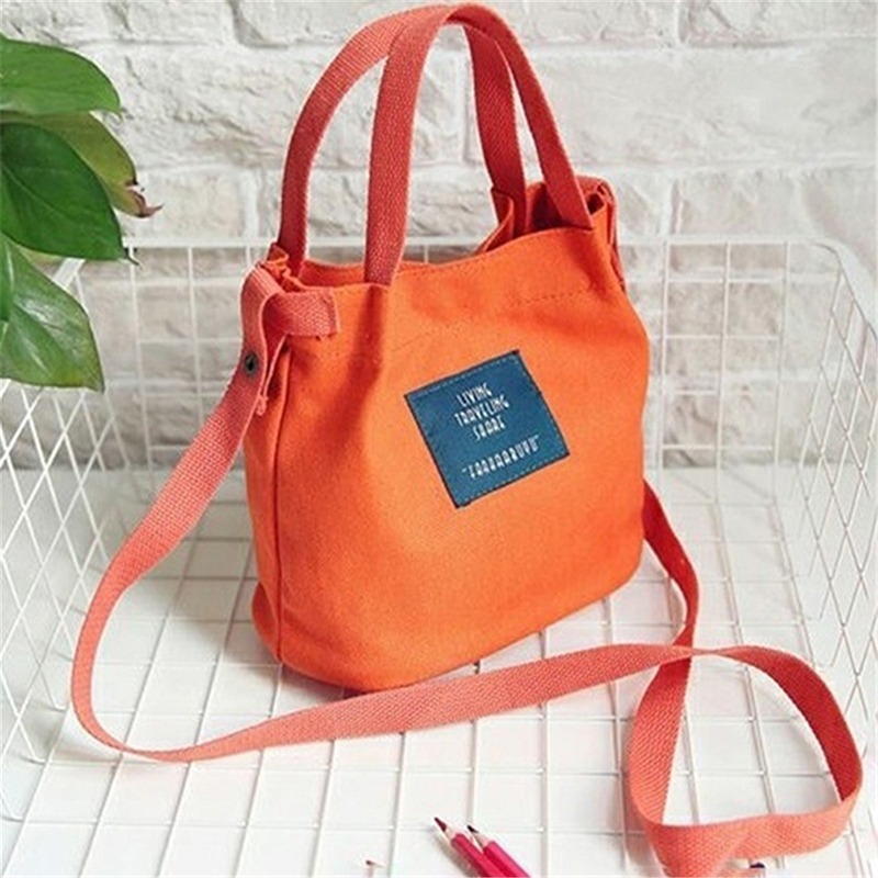 Canvas Shoulder Women's Bag Small Korean Fashion Messenger Bag Crossbody Bag for Girl Students Cotton Cloth Female Handbags